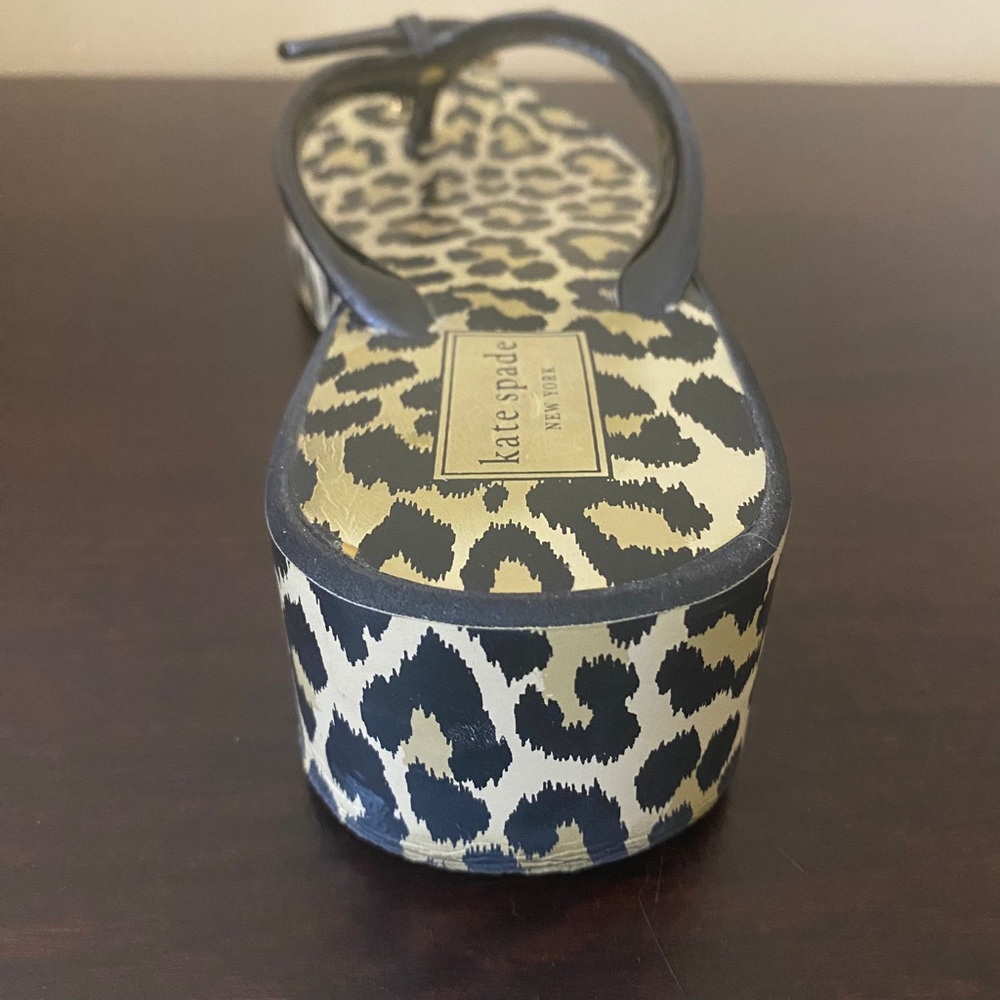 Kate Spade Women’s Leopard Rhett Wedge Flip Flops - Picture 7 of 8
